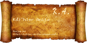 Köhler Anita névjegykártya
