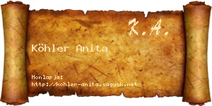 Köhler Anita névjegykártya